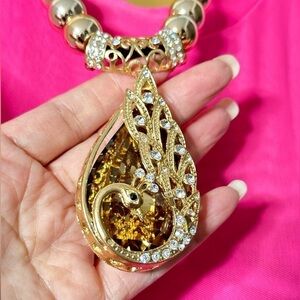 Assemblage Art Necklace Pendant Artisan Smoky Crystal OOAK Statement 3377 O